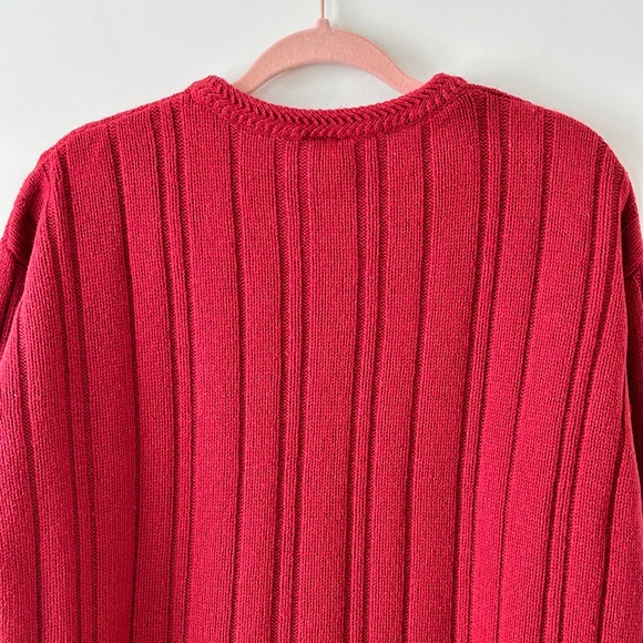 Columbia Red Cable Knit Crewneck Sweater - Picture 11 of 16